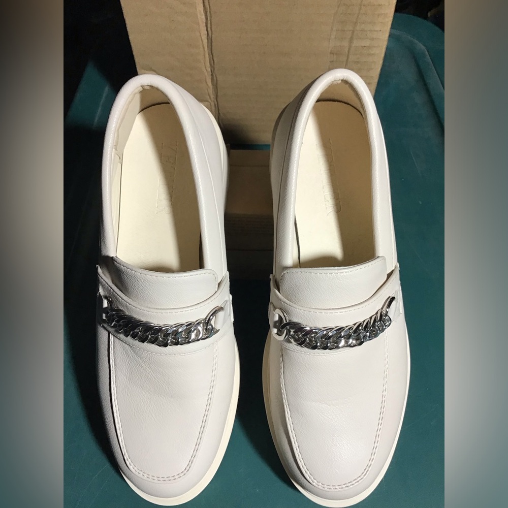YETIER PLATFORM WOMENS LOAFER LEATHER SLIP- ONS ROUND TOE CHUNKY SHOES SIZE 8